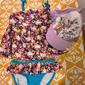 Hello Kitty Girls Swimsuit Bikini Tankini M 7 / 8